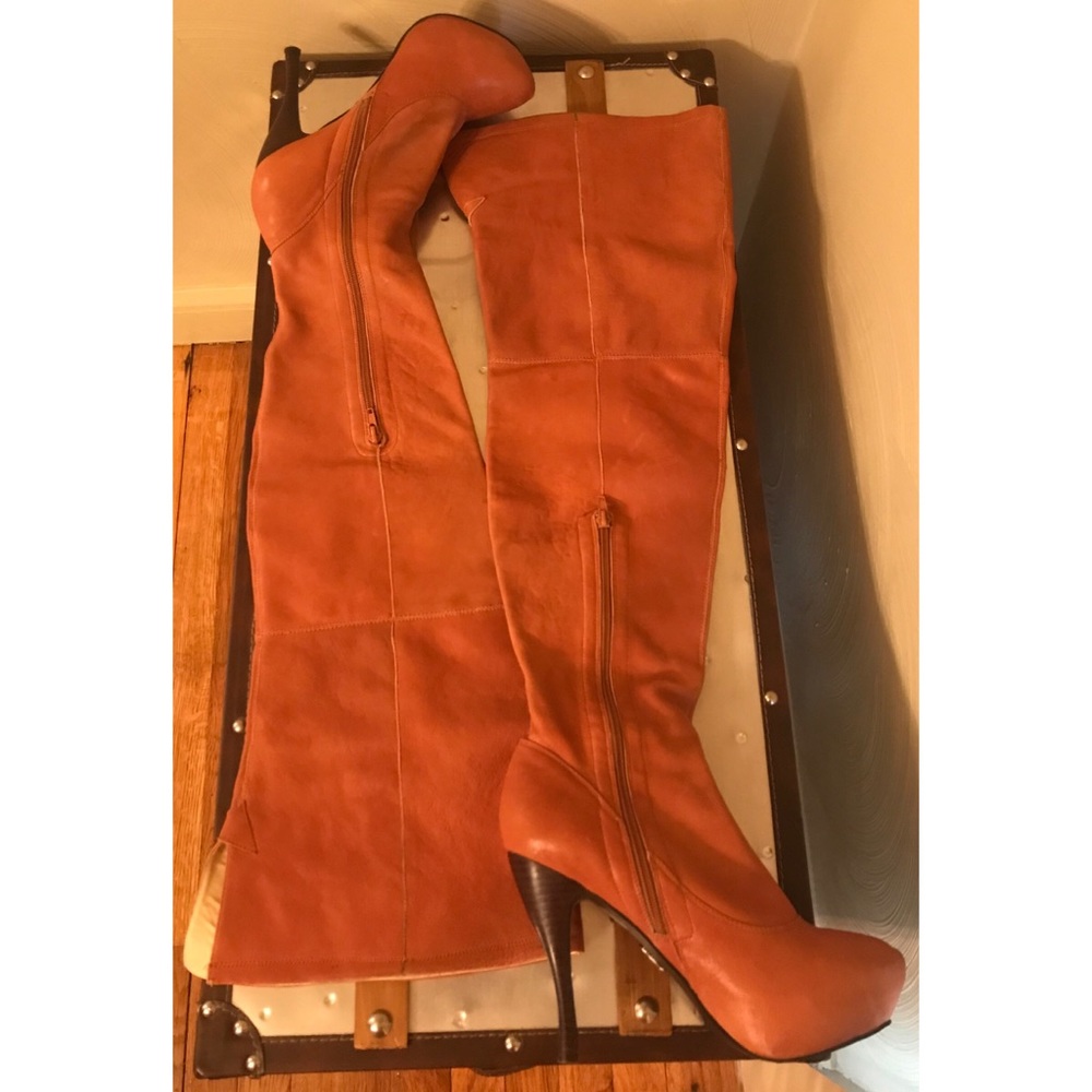 Thigh high leather boots